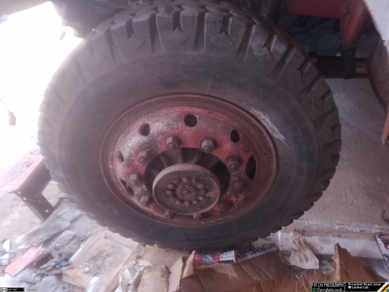 Truck front axle with the wheel that came on it when I bought it