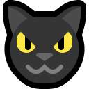 devious expression black cat emoji