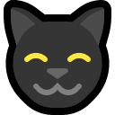 Grinning black cat emoji